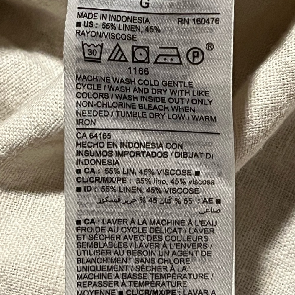 Old Navy Linen Blend Cream Colored Dress Sz Large - Picture 8 of 9